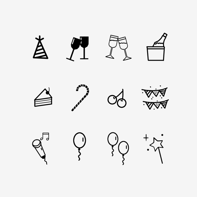 640x640 Icon Black And White Party Banquet Icon, Icon, Black And White