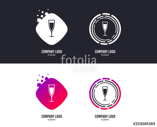 500x405 Logotype Concept Glass Of Champagne Sign Icon Sparkling Wine