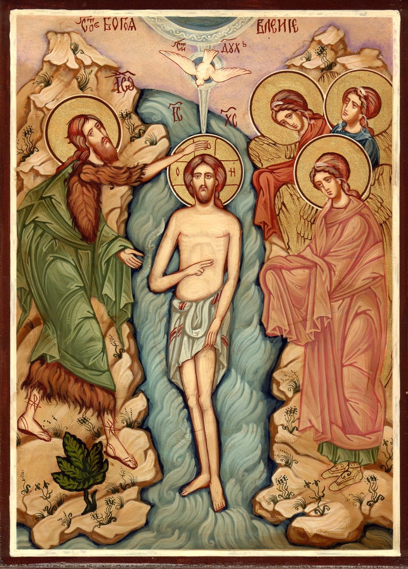 Baptism Of Christ The Theophany Hand Painted Orthodox Icon Etsy 794x1108 Baptism Of Christ The Theophany Hand Painted Orthodox Icon Etsy