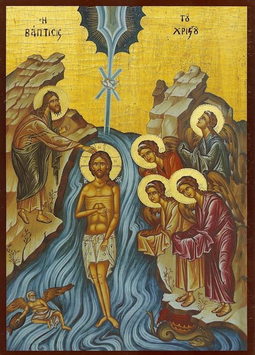 Greek Orthodox Hand Craft Icon Of The Baptism Of Christ 500x696 Greek Orthodox Hand Craft Icon Of The Baptism Of Christ
