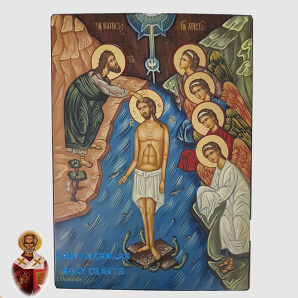 Baptism Hand Painted Icon Saint Nicholas 600x600 Baptism Hand Painted Icon Saint Nicholas