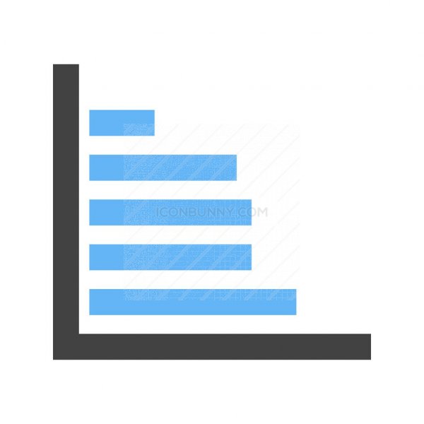 600x600 Horizontal Bar Graph Blue Black Icon
