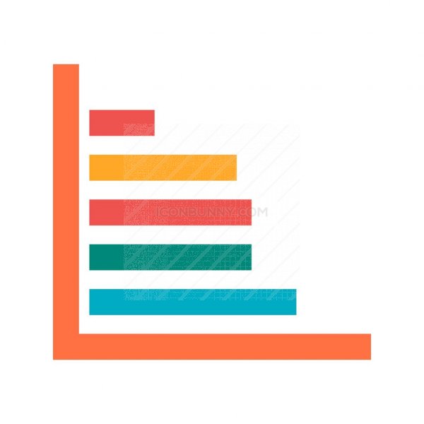 600x600 Horizontal Bar Graph Flat Multicolor Icon