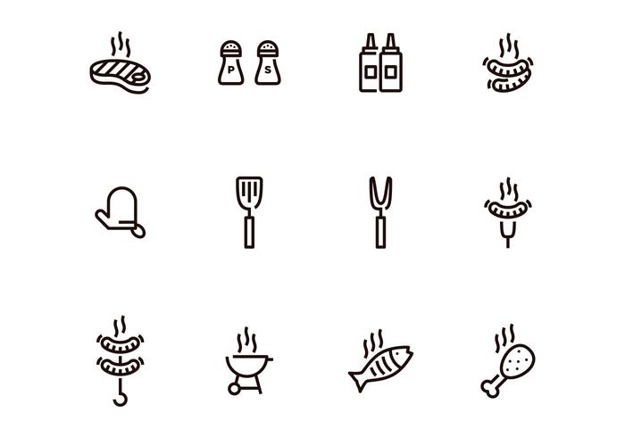 700x490 Barbecue Icon Set