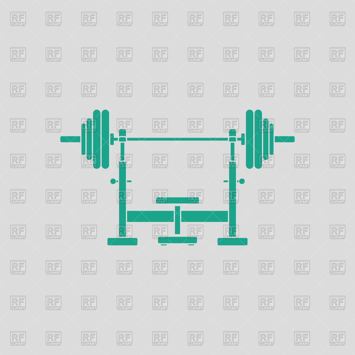 1200x1200 Bench With Barbell Icon On Gray Background Vector Image Of Sport