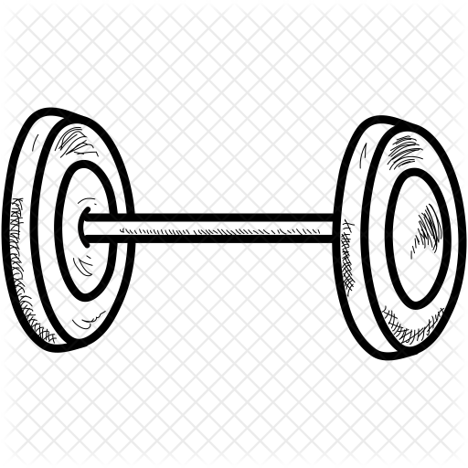 512x512 Barbell Icon Of Line Style
