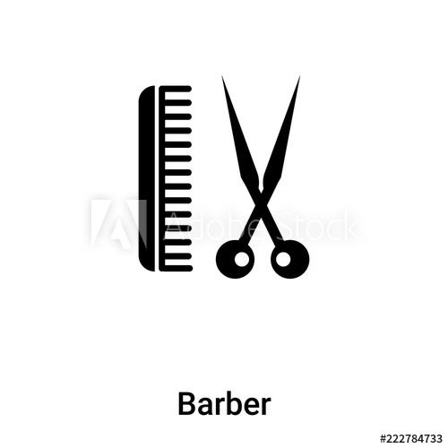 500x500 Barber Icon Vector Isolated On White Background, Logo Concept