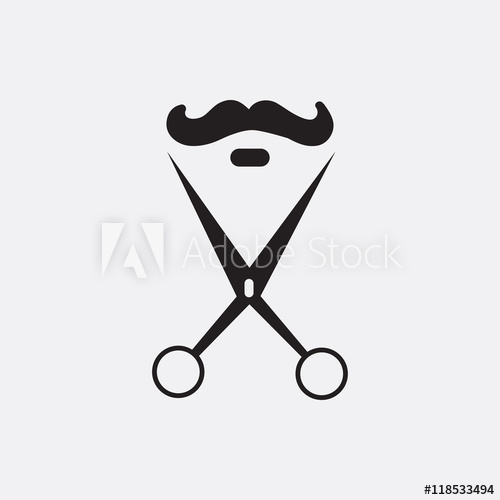 500x500 Barber Scissors Icon Illustration