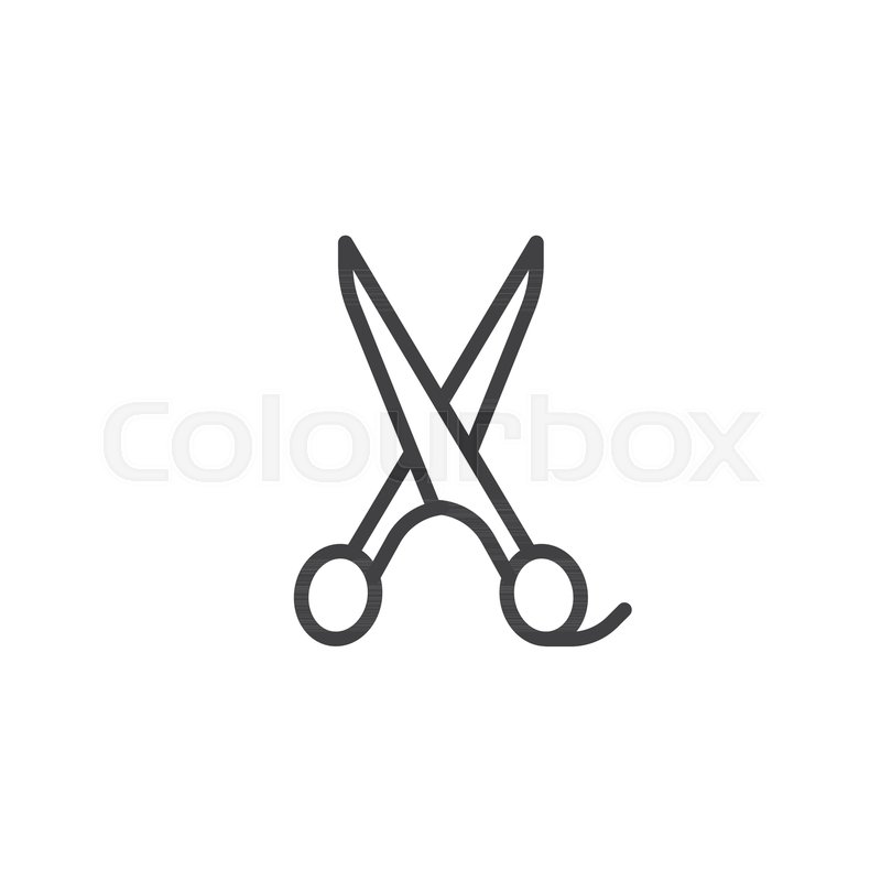 800x800 Barber Scissors Outline Icon Linear Stock Vector Colourbox