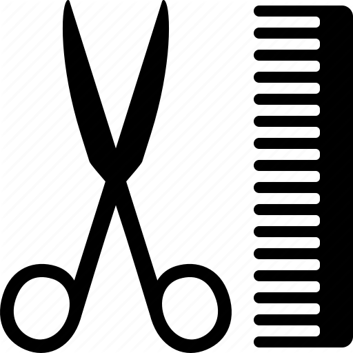 512x512 Barber, Barbershop, Comb, Grooming, Hairdresser, Salon, Scissors Icon