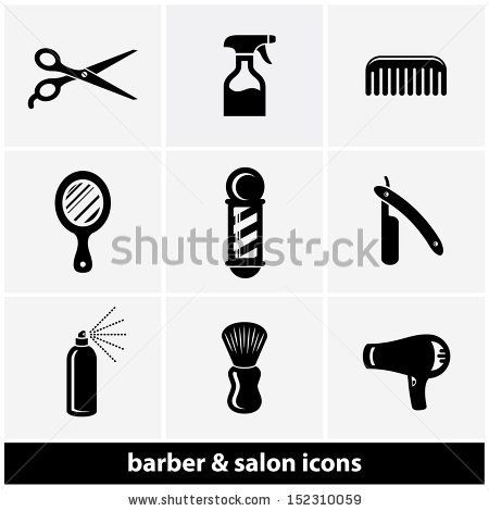 450x470 Salon Barber Shop Icon Set