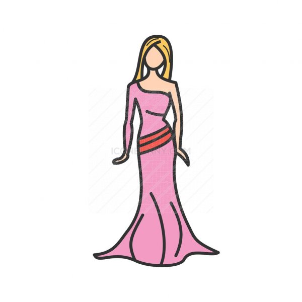 600x600 Barbie Doll Line Filled Icon