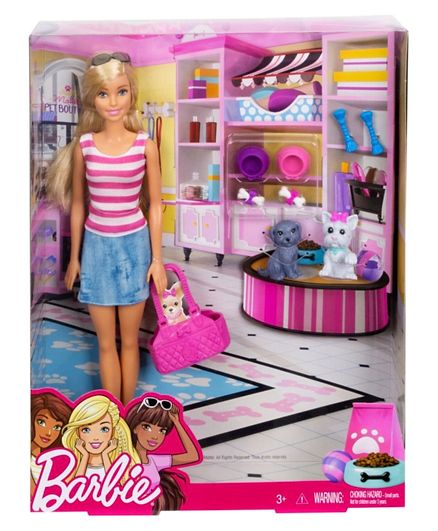 438x531 Barbie Doll With Pets Pink Online India, Buy Dolls And Dollhouses