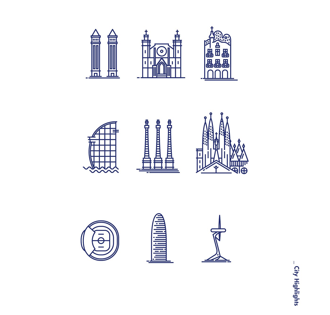1400x1335 Icons Of Barcelona On Behance Tattoos And Piercings Barcelona