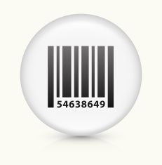 231x235 Barcode Icon On White Round Vector Button Vector Art Illustration