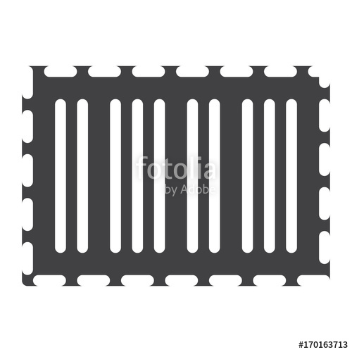 500x500 Barcode Icon Vector, Filled Flat Sign, Solid Pictogram Isolated