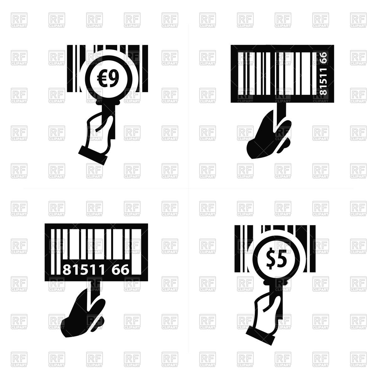 1200x1200 Hand And Zoom Barcode Icon Vector Image Of Icons And Emblems