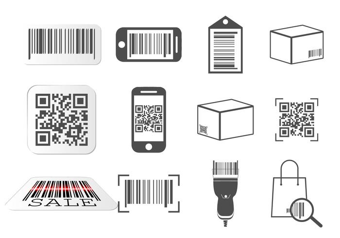 700x490 Qr Code And Barcode Icons Set