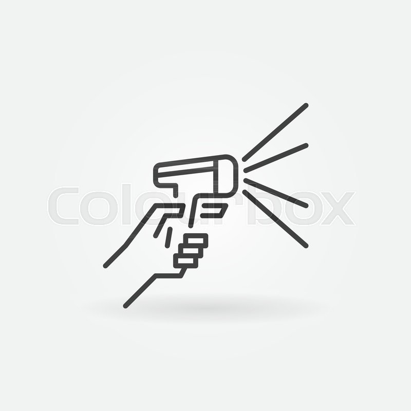 800x800 Hand Holding Barcode Scanner Icon Or Stock Vector Colourbox