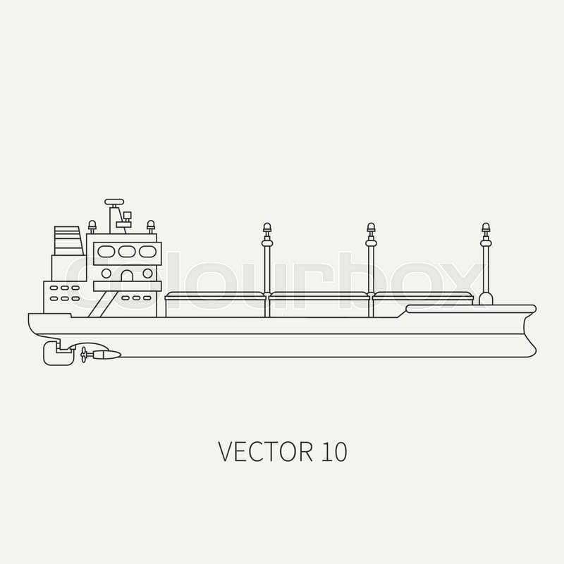 800x800 Line Flat Vector Retro Icon Container Stock Vector Colourbox