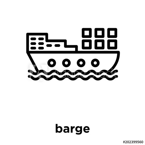 500x500 Barge Icon Isolated On White Background