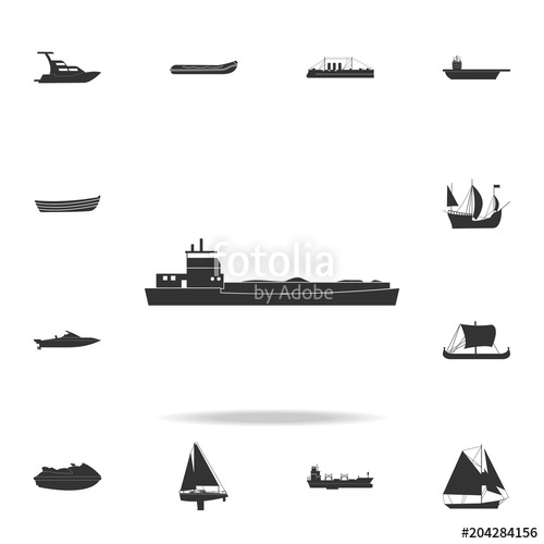 500x500 Barge Ship Icon Detailed Set Of Water Transport Icons Premium