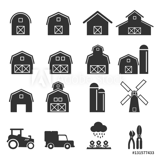 500x500 Barn Icon Vector Illustration