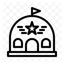 256x256 Barracks Icon Of Line Style