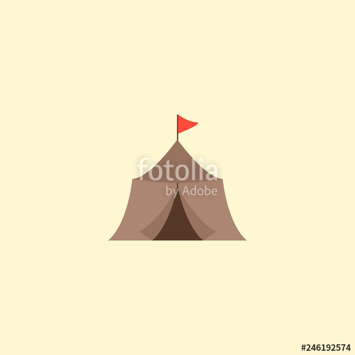 500x500 Medieval Barracks Icon Flat Element Vector Illustration