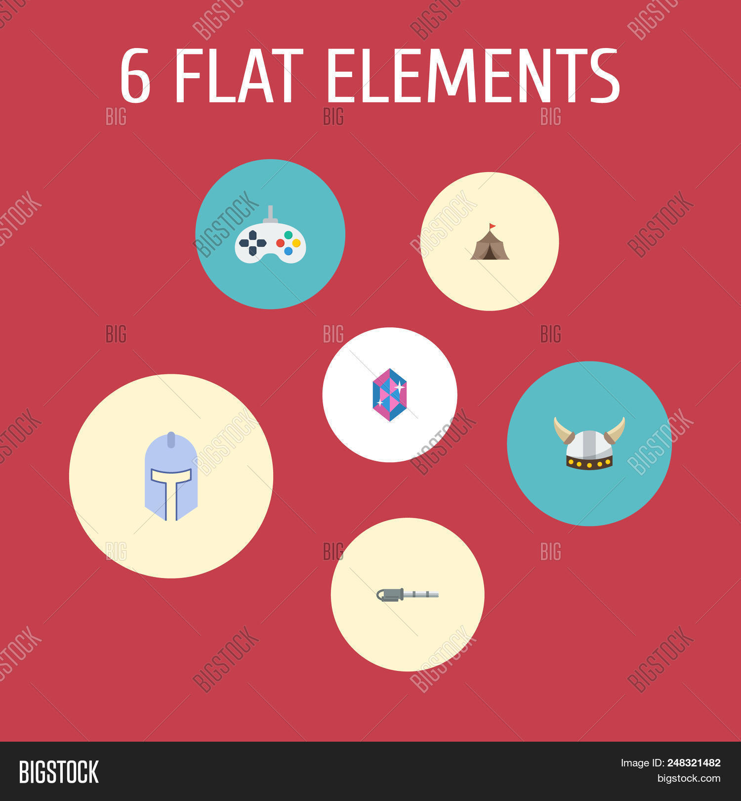 1500x1620 Set Of Gaming Icons Flat Style Symbols With Gatling Gun