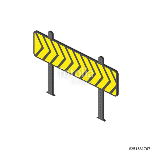 500x500 Barricade Isometric Icon Element Of Color Isometric Road Sign