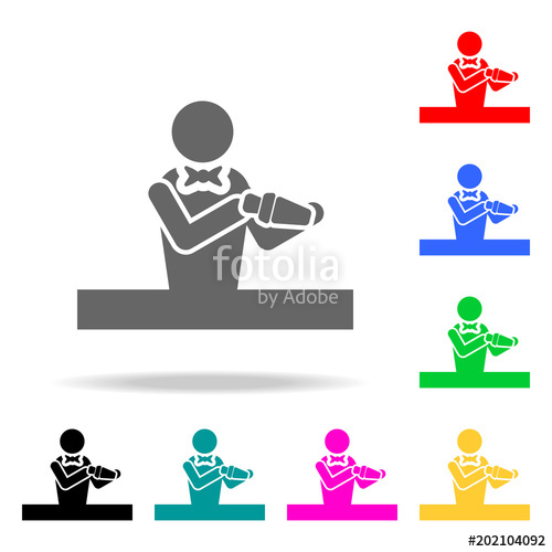 500x500 Bartender Icon Elements Of Bar In Multi Colored Icons Premium