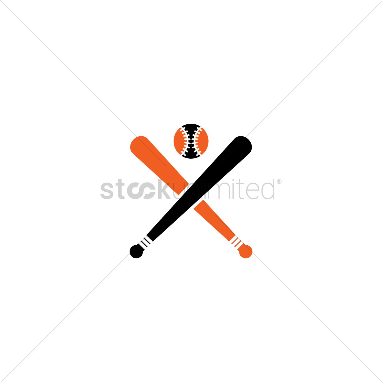 1300x1300 Baseball And Bat Icon Vector Image