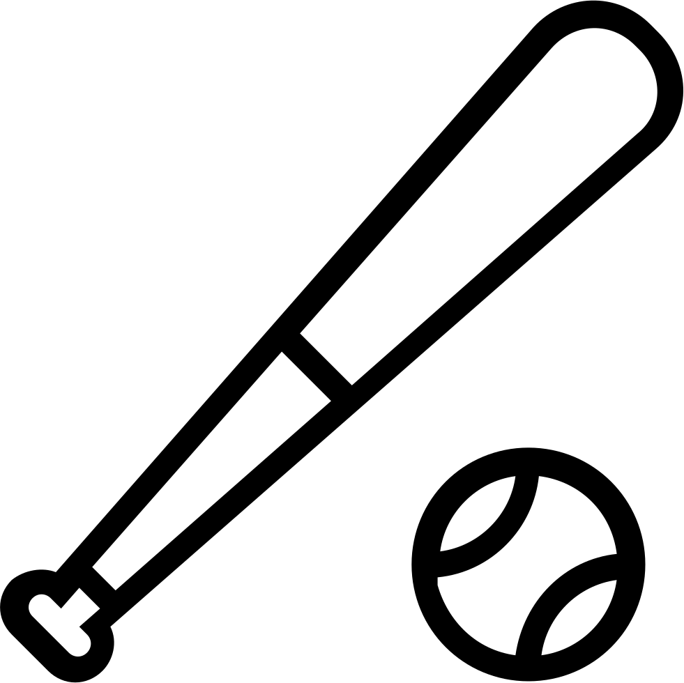 981x980 Baseball Bat And Ball Outlines Png Icon Free Download