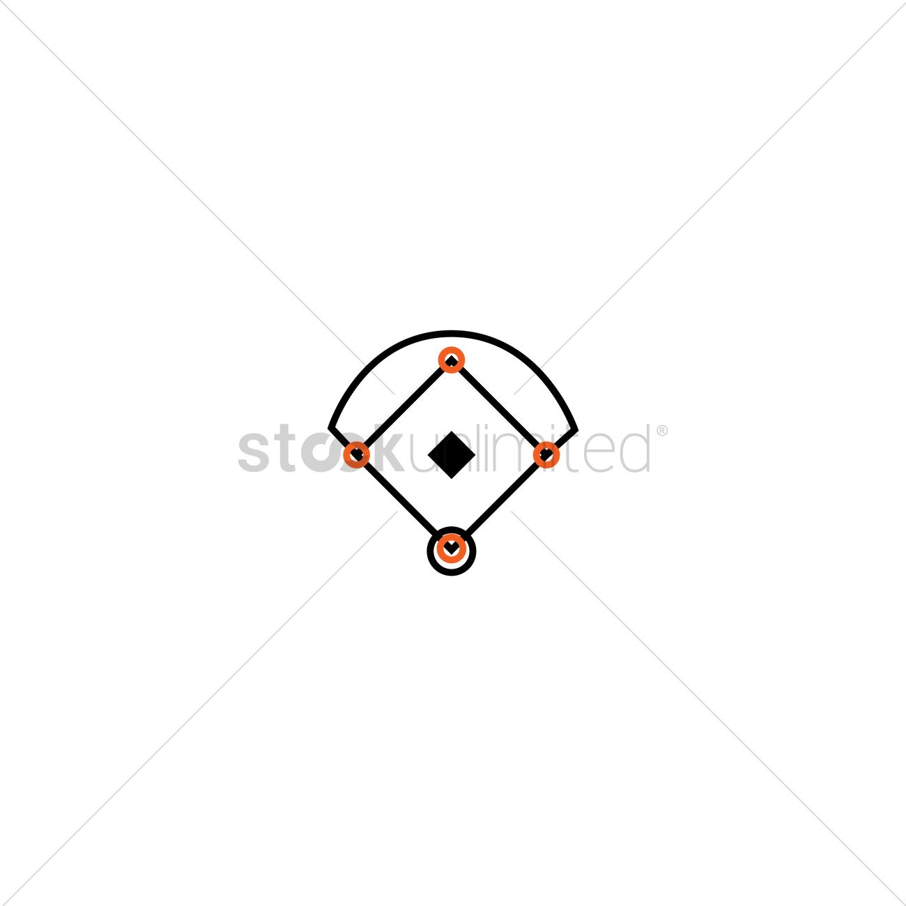 1300x1300 Baseball Field Icon Vector Image