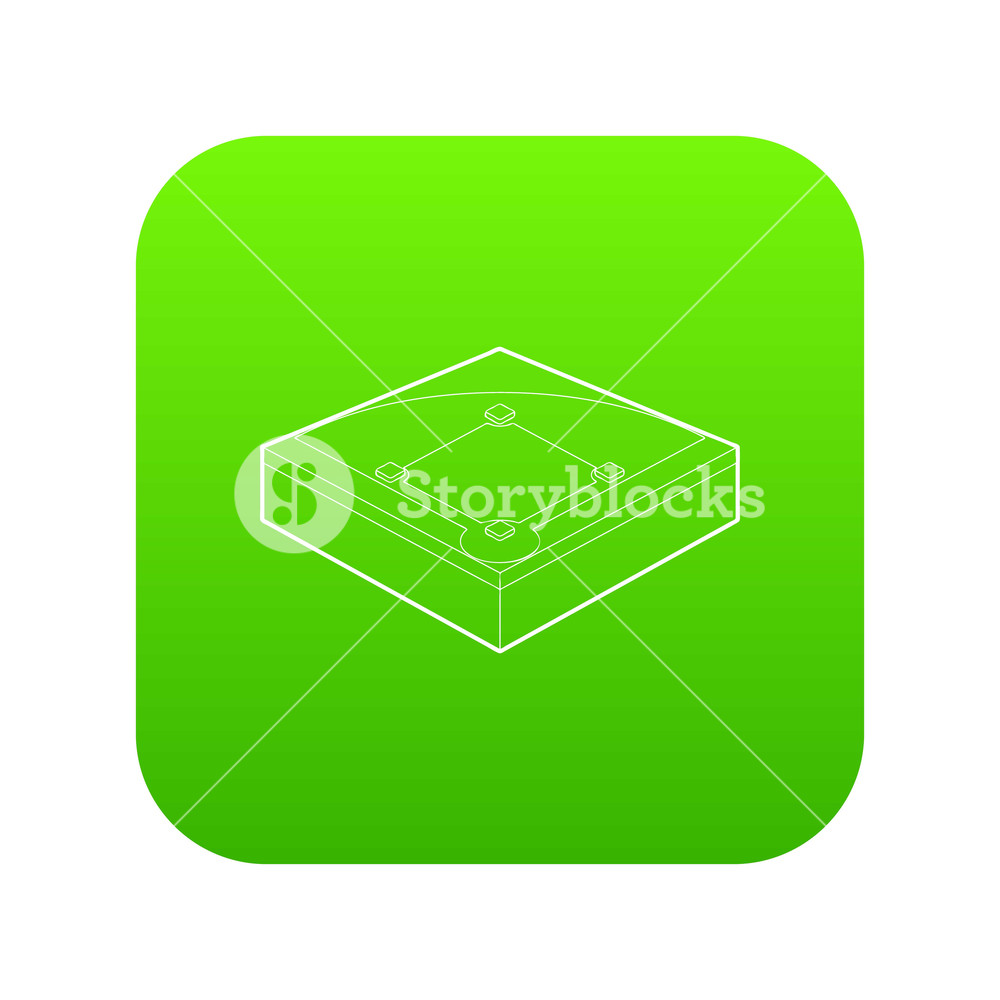 1000x1000 Baseball Field Icon Green Vector Isolated On White Background