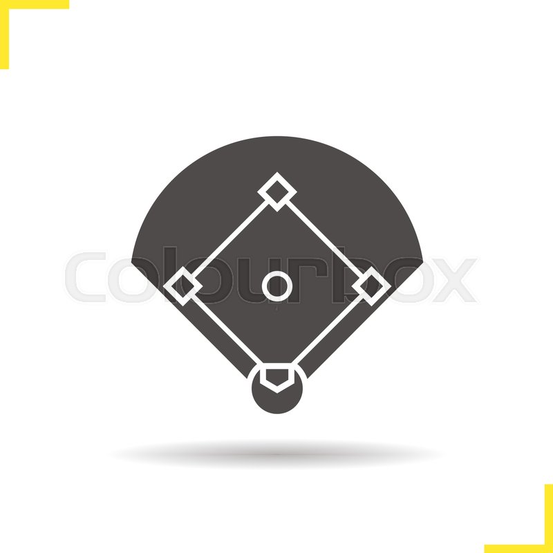 800x800 Baseball Field Icon Drop Shadow Stock Vector Colourbox