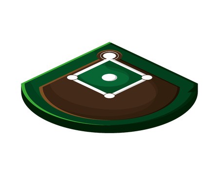 450x360 Flat Design Baseball Field Icon Vector Illustration Royalty Free
