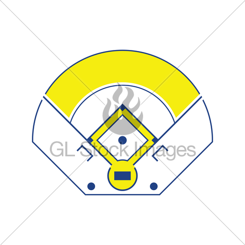 500x500 Baseball Field Aerial View Icon Gl Stock Images