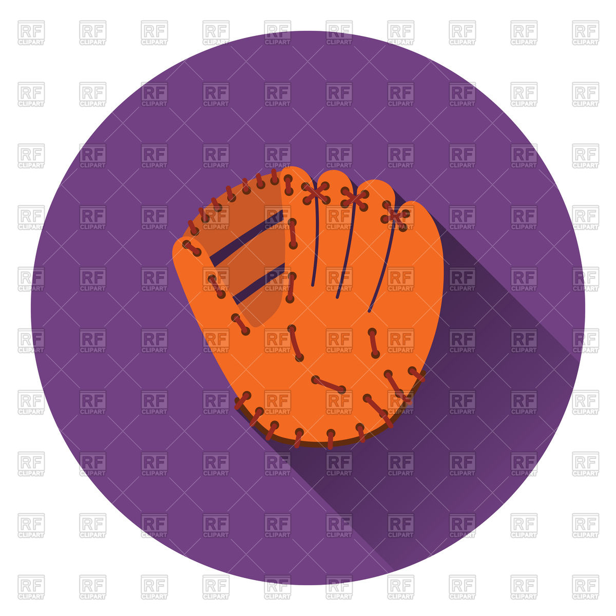1200x1200 Baseball Glove Icon, Flat Color Design Vector Image Of Objects