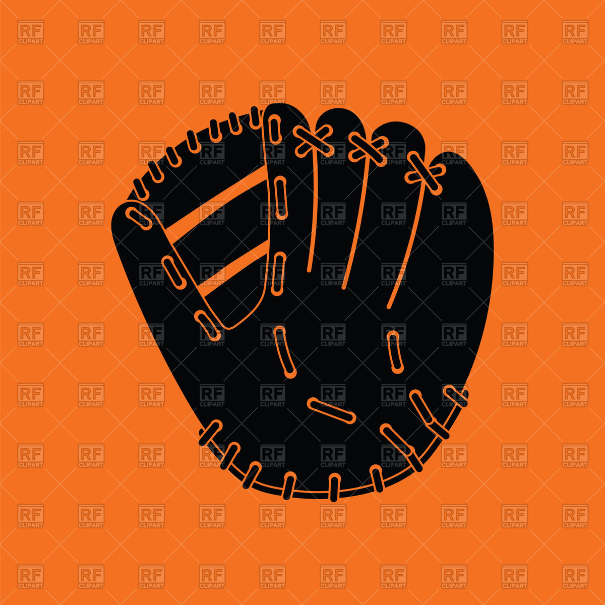 1200x1200 Baseball Glove Icon On Orange Background Vector Image Of Icons