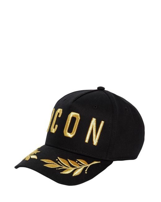520x650 Icon Cotton Canvas Baseball Hat In Blackgold
