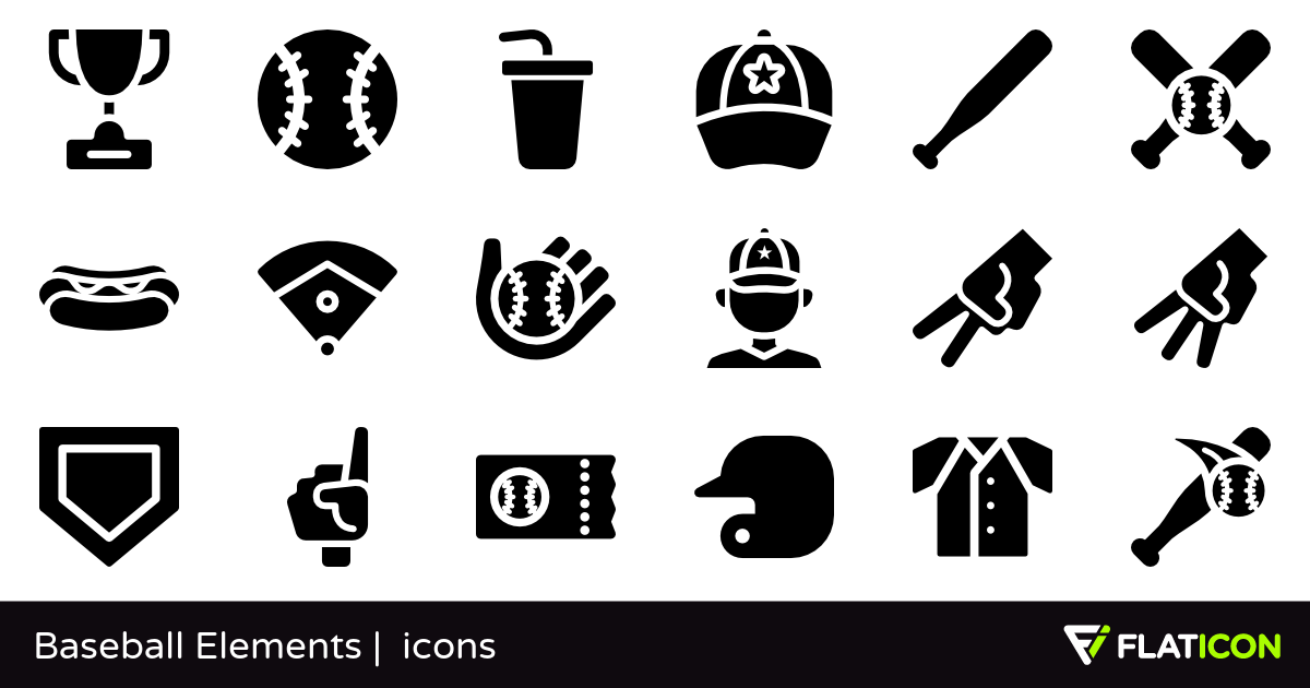 1200x630 Baseball Elements Free Icons