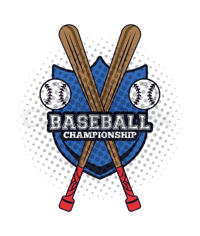 677x800 Baseball Player Over Badge With Bats Stock Vector Colourbox