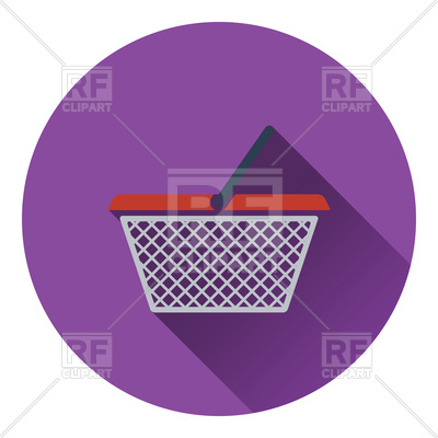 400x400 Flat Color Design Of Shopping Basket Icon Vector Image Of Icons