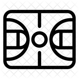 256x256 Basketball Court Icon Of Line Style