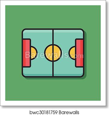 362x382 Basketball Court Icon, Art Print Barewalls Posters Prints