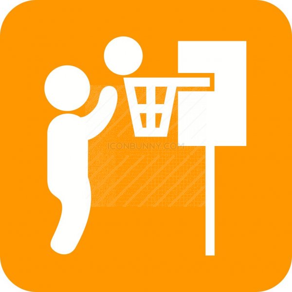 600x600 Basketball Player Flat Round Corner Icon
