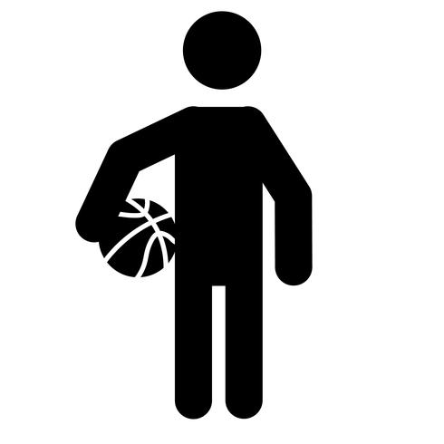 490x490 Basketball Player Holding Ball Icon Vector