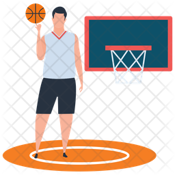 256x256 Basketball Player Icon Of Flat Style
